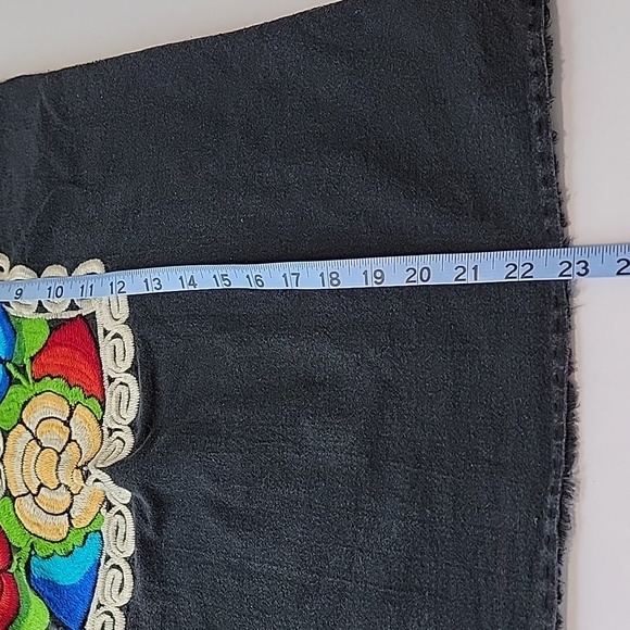 Blouse Top Shirt Boxy Embroidered Mexican Floral Short Sleeve Festive Colorful S - Picture 14 of 14